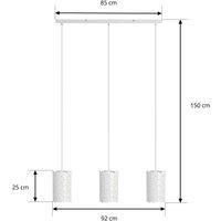 Lindby pendant light Aralena, white, 3-bulb, length 92 cm