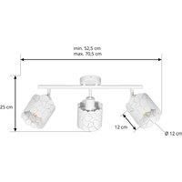 Lindby ceiling light Aralena, white, 3-bulb, length 70.5 cm