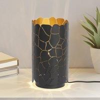 Lindby table lamp Aralena, black/gold, height 26.5 cm