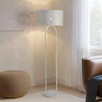 Lindby Aralena floor lamp, white, metal, height 143.5 cm