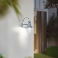 Lindby Celinor Outdoor Wall Light (Lantern) (Splash-Proof (Vintage, Industrial) in Chrome Metal (1 Bulb E27) - Outdoor Wall Lights Wall Lamp LED Outdoor Lamp Outdoor for