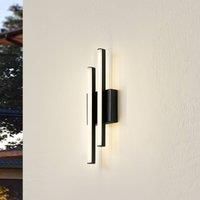 Lindby LED outdoor wall light Abelia, black, aluminium, stainless steel