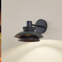 Lucande outdoor wall light Thais, black, iron, 25 cm
