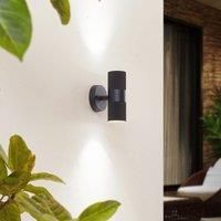 Lindby Jovane Outdoor Wall Light (Splash-Proof (Modern) in Black Aluminium (2 Bulbs, GU10) - Outdoor Wall Lights Wall Lamp LED Outdoor Lamp Outdoor for Outdoor Wall / House Wall