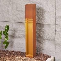 Lucande LED path light Oxido, rust-coloured, corten steel
