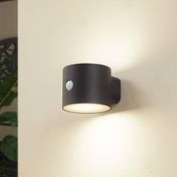 Lindby Amren LED Solar Light Outdoor with Motion Sensor (Splash-Proof (Modern) in Black (1 Bulb) - Solar Wall Lights Wall Lamp for Outdoor and Garden