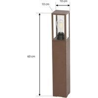 Lindby Robigus Outdoor Light (Splash-Proof Country House, Vintage Rustic) in Brown Aluminium (1 Bulb E27) - Path Light Bollard Light Path Lamp Base Light