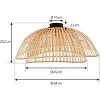 Lindby ceiling light Ilajus, 62 cm, natural bamboo