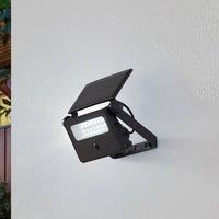 Lindby LED solar wall light Rikard, black, stainless steel