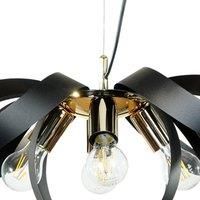 Euluna Petla pendant light, black/gold, metal, 65 cm