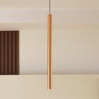 Lindby LED pendant light Lumaro, gold, 3cm, aluminium, 48V, dimmable
