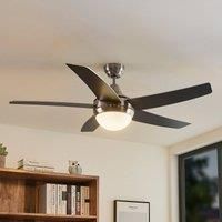 Lindby ceiling fan with light Auraya, quiet, steel