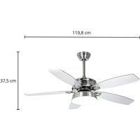 Lucande LED ceiling fan Kuvio, nickel, CCT