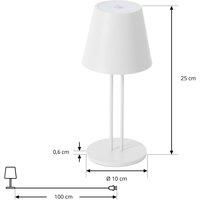 Lindby LED Janea (Touch Dimmer) Dimmable (Splash-Proof (Modern) in White Metal (1 Bulb) Touch Lamp
