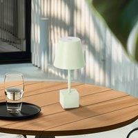 Lindby LED rechargeable table lamp Janea CUBE, green, metal