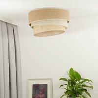 Euluna ceiling lamp Trio Jute, natural brown/white/raffia 60 cm