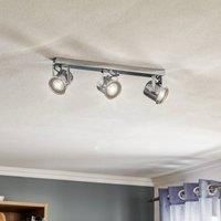 Euluna Canico downlight, three-bulb, chrome