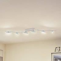 Lindby LED spotlight Eldrin, white, 6-bulb, batten light