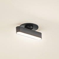 Lindby LED recessed light Eldrin, black, batten light,13,1cm