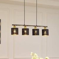 Lindby Vasilia Pendant Light (Modern) in Black Fabric (4 Bulbs, E14) - Ceiling Light Dining Table Lamp Pendant Lamp Living Room Light