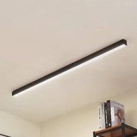 Lucande LED ceiling light Teniona, 132 cm, black, aluminium