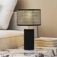 Lindby Sorscha table lamp, black, iron, 26 cm