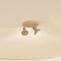 Lindby Huby Spotlight in Cream Metal (2 Bulbs, GU10) - Ceiling Light Ceiling Light Lamp Spotlight Living Room Light