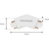 Lindby connector Lumaro, white, 135, plastic