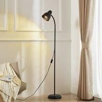 Lindby floor lamp Tebbi, black, metal, height 150 cm