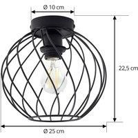 Lindby ceiling light Danika, 25 cm, black, metal