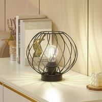 Lindby Danika Table Lamp (Modern) in Black Metal (1 Bulb, E27) - Table Lamp Desk Lamp Bedside Lamp Living Room Light