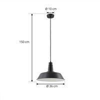 Lindby Laylan Pendant Light (Modern) in Black Metal (1 Bulb, E27) - Ceiling Light Dining Table Lamp Pendant Lamp Living Room Light