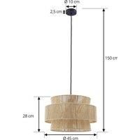 Lindby Anuva Pendant Light (Country House, Vintage Rustic) Made of Paper (1 Bulb E27) - Ceiling Light Dining Table Lamp Pendant Lamp Living Room Light