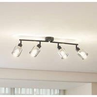 Lindby Netty 4-bulb ceiling light, grey, glass