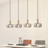 Lindby Hildur Pendant Light in Aluminium Glass (4 Bulbs, E27) – Hanging Lamp Dining Table Lamp Living Room Light