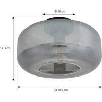 Lindby Hildur Ceiling Light (Modern) in Aluminium Glass (1 Bulb, E27) - Ceiling Light Lamp Living Room Light