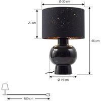 Lindby Arved Scandinavian Table Lamp in Black Textile (1 Bulb, E27) - Table Lamp Desk Lamp Bedside Lamp Living Room Light