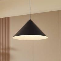 Lindby Clarine pendant light, black/white, 50 cm, metal