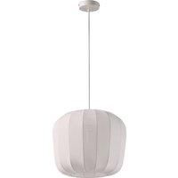 Lindby Helin pendant light, white, 35 cm, fabric
