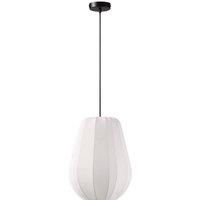 Lindby Helin Pendant Light (Modern) in White Textile (1 Bulb, E27) - Pendant Light Dining Table Lamp Living Room Light