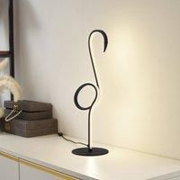 Lindby LED table lamp Pajaro, 49cm, black, aluminium, flamingo