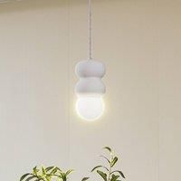 Lindby Nielson Pendant Light (Modern) in White Plaster/Clay (1 Bulb, E27) - Ceiling Light Dining Table Lamp Pendant Lamp Living Room Light