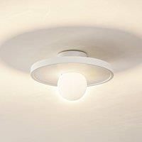Lindby wall light Nielson, white, plaster, 28 cm