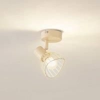 Lindby Piena Ceiling Light (Modern) in Cream Metal (1 Bulb, E14) - Ceiling Light Lamp Living Room Light