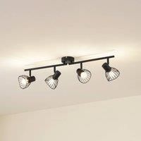 Lindby Ceiling Light Full (Modern) Black Metal (4 Lights, E14) Ceiling Light for Living Room