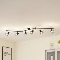 Lindby Piena (Modern) Metal Ceiling Light (6 Bulbs, E14) – Ceiling Light Living Room Lamp Black