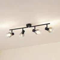 Lindby Pendura Ceiling Light (Modern) Aluminium Glass (4 Lights, E14) - Ceiling Light Living Room Lamp