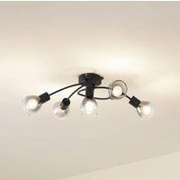 Lindby Pendura Ceiling Light (Modern) in Aluminium Glass (5 Bulbs, E14) - Ceiling Light Lamp Living Room Light