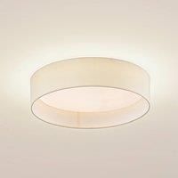 Lindby Eilif LED Ceiling Light (Modern) in Cream Made of Textile (1 Bulb) – Lamp Ceiling Light Living Room Light