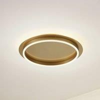 Lindby LED ceiling light Kunis, gold, plastic, 46cm
